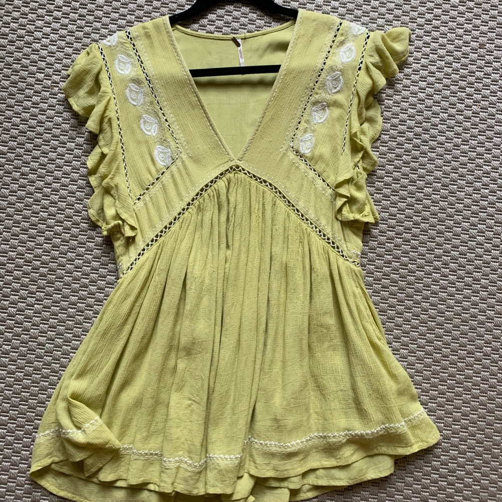 Free people Green Top